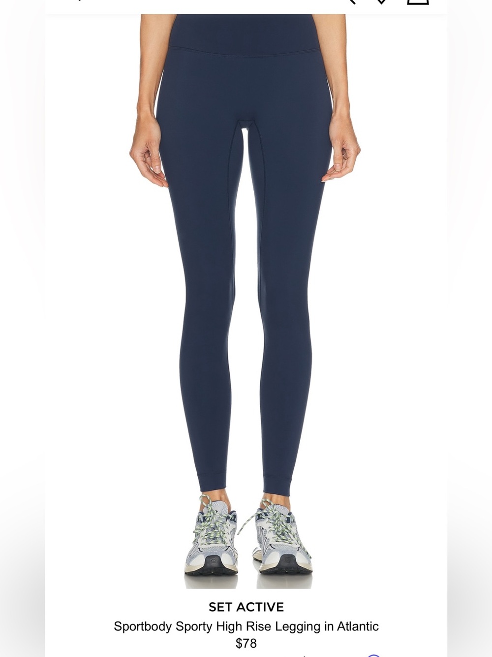Set Active Size Medium Navy Blue Leggings